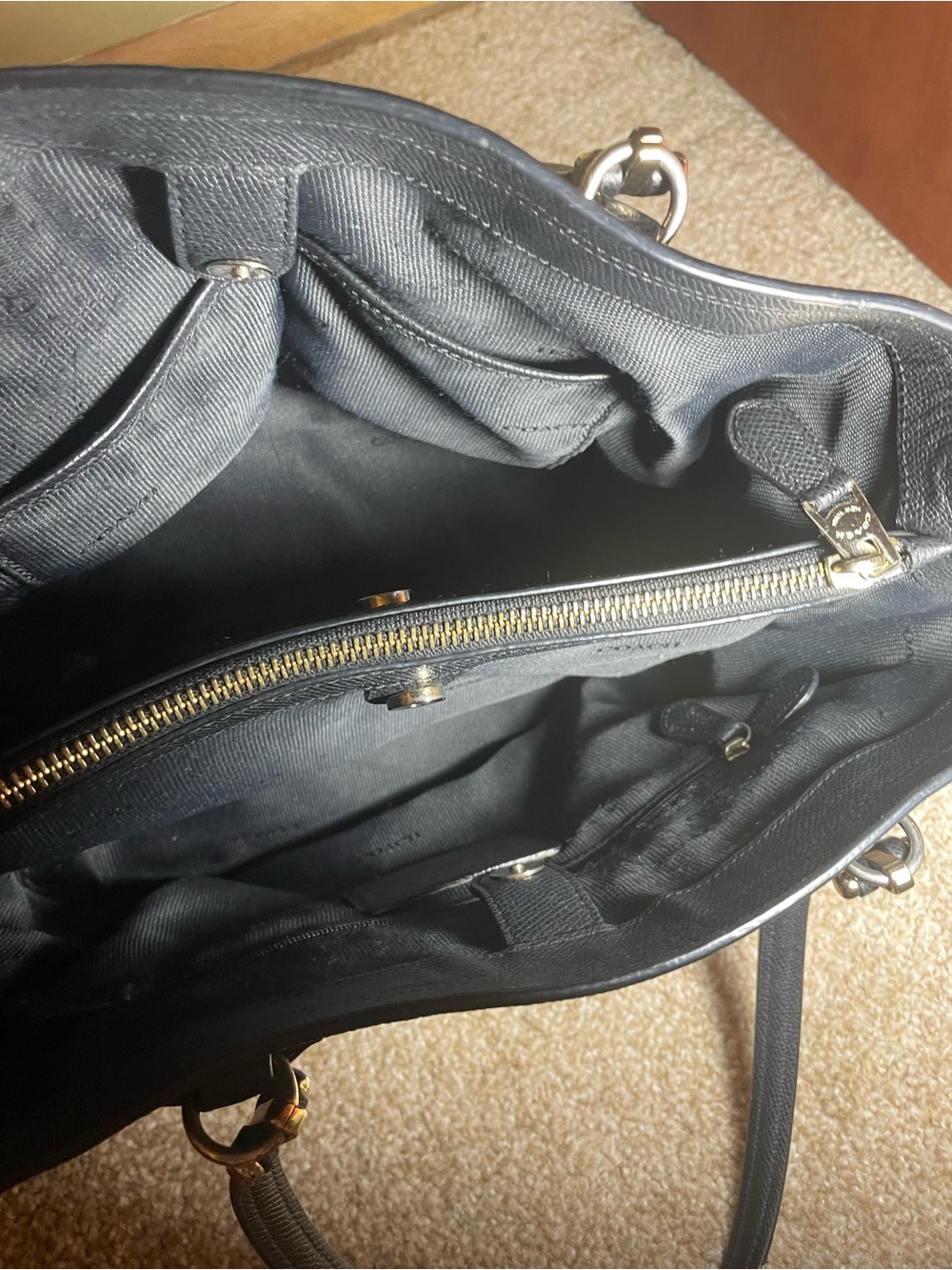 Coach Black Leather Shoulder Bag with Gold Plaquei. Like New. 💕 - Picture 10 of 12